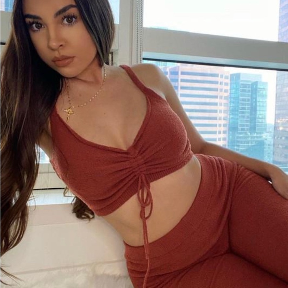 Brown Fuzzy 2pc Legging Set